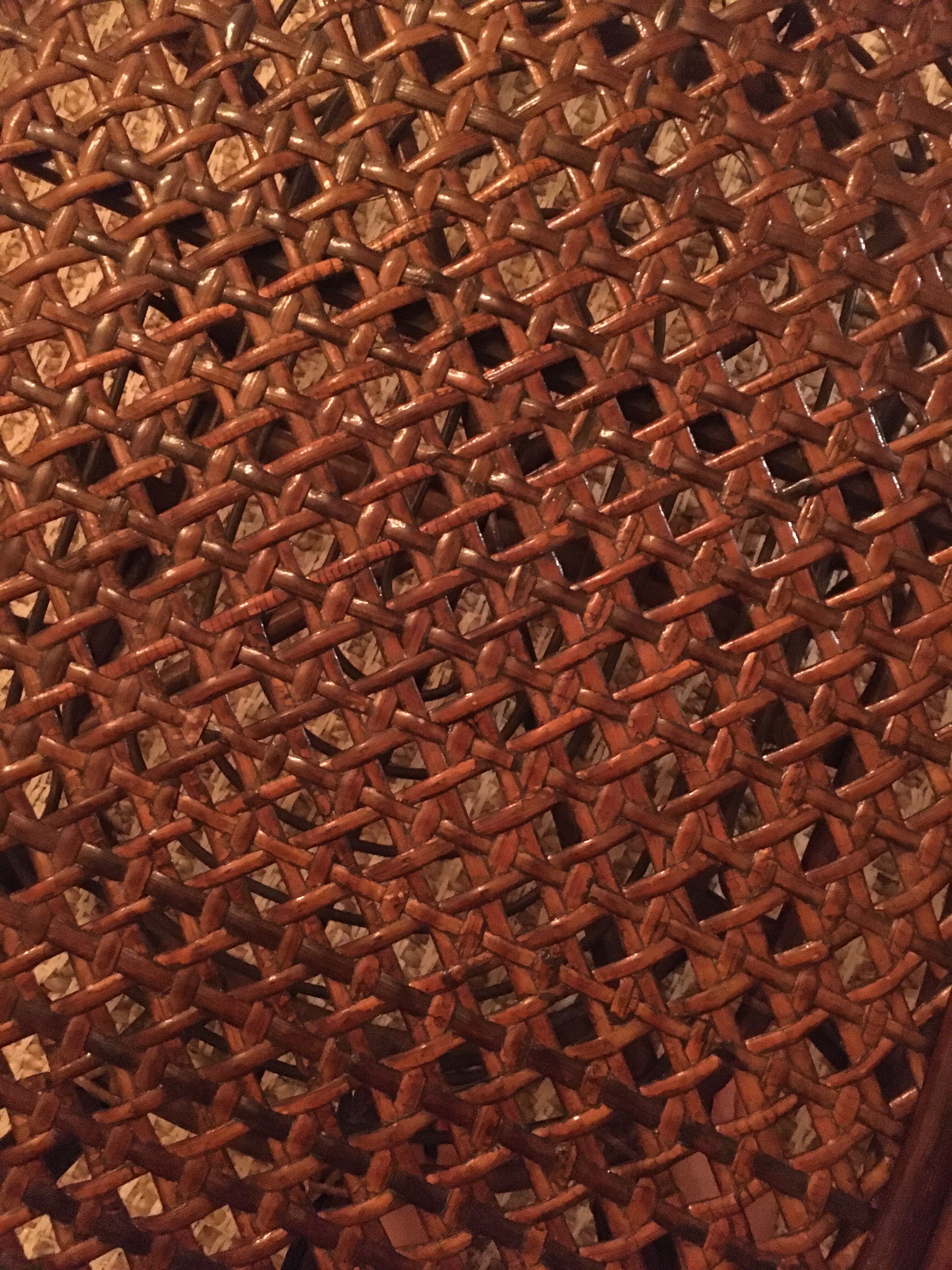 Rattan and caning coffee table