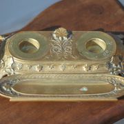 Encrier bronze Carpe diem, encrier rocaille, déco bureau, collection, inkwell