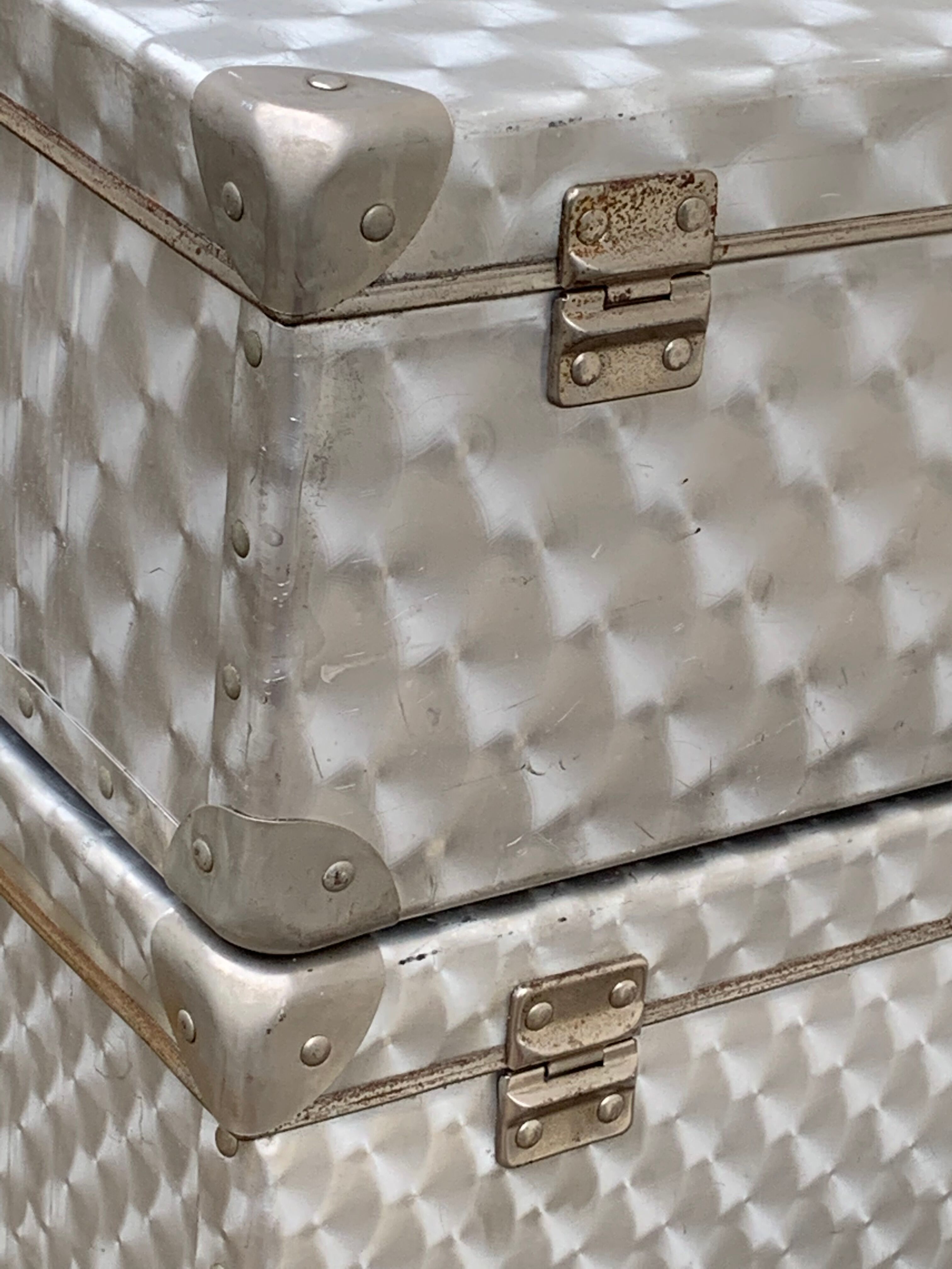 Vintage aluminum suitcases 1950