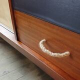 Sideboard with compass feet in wood and formica