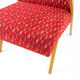 Fauteuil en tissu rouge original et bois blond, Tchécoslovaquie années 1960