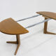 Table à manger ronde extensible danoise vintage des années 1960