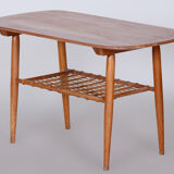 Table basse, cerisier, rotin, années 1950, Tchéquie