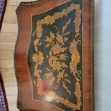 Louis XV bedside table or gueridon with floral motifs, 19th century.