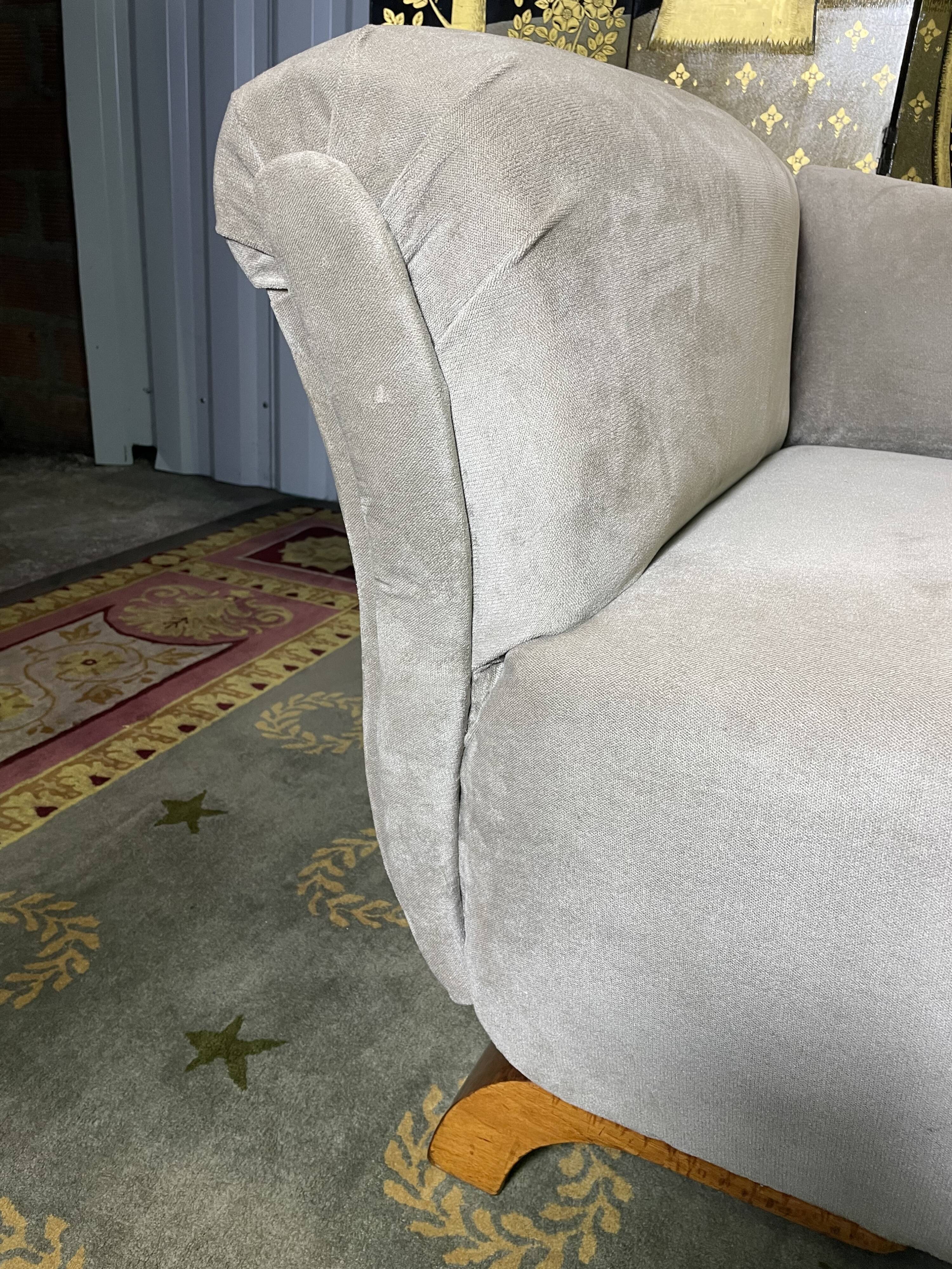 Art Deco era meridian in taupe velvet