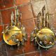 Pair of oscar torlasco wall lamps, triedri glass, italy, 1970