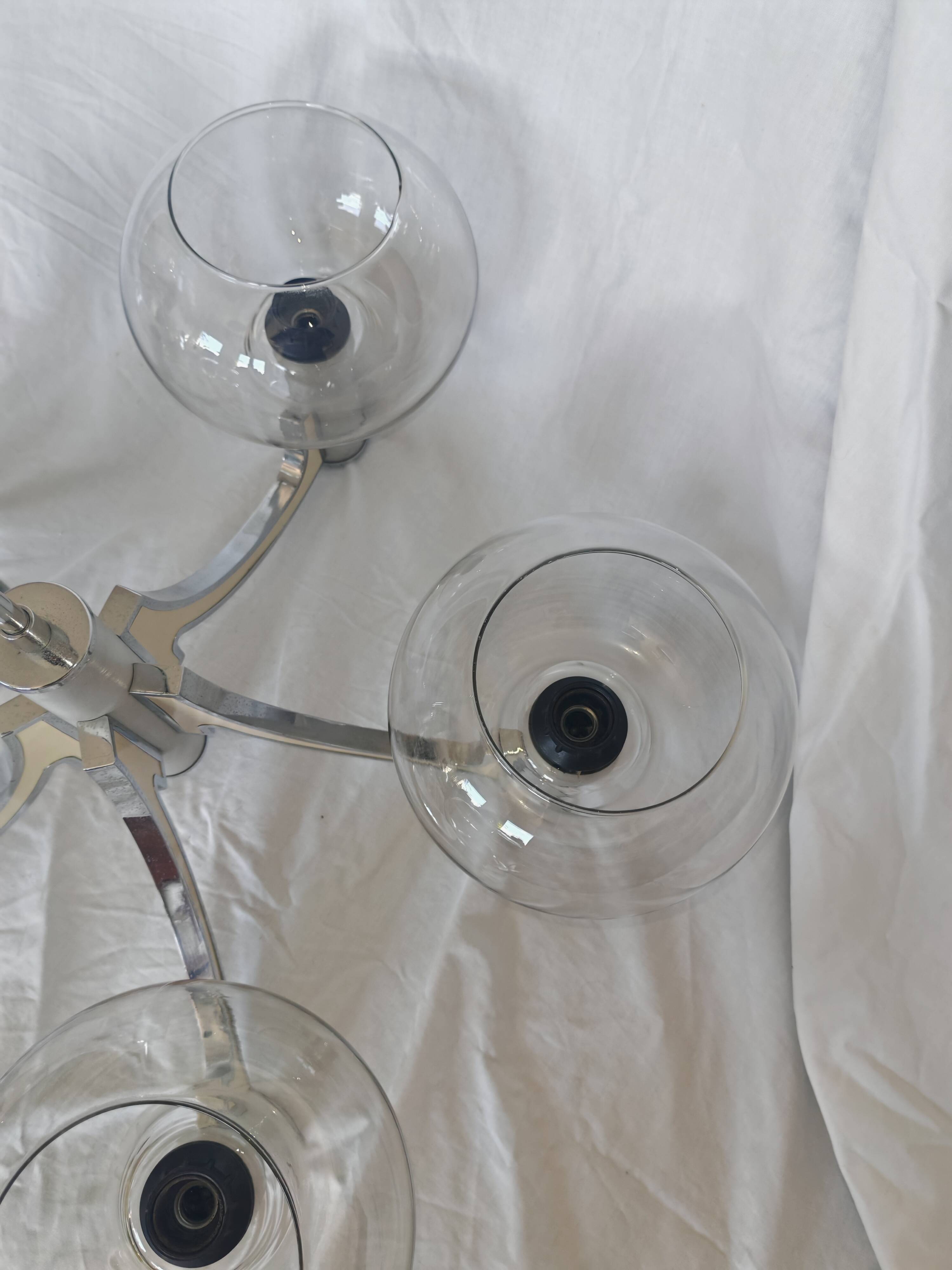 5-branched chandelier by Sciolari, Italy, space age, 1970