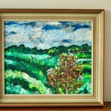 Original mid-century oil on canvas – "Landscape Pattern"