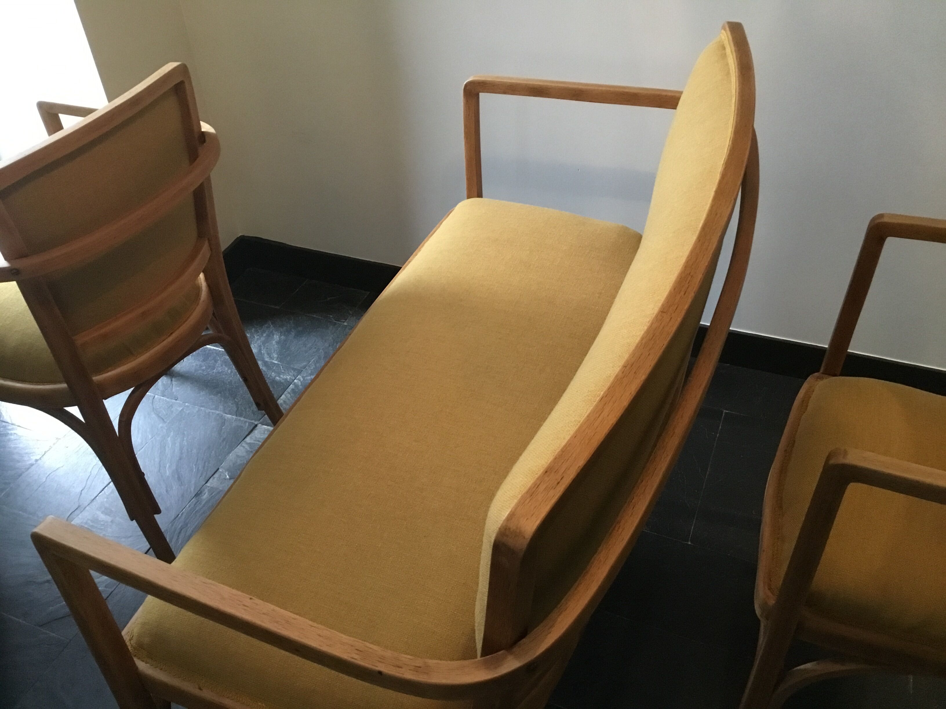 Bench set and pair of Gustave Siegel chairs for J & J Kohn - Viennese Secession