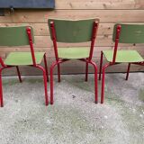 Set of 3 vintage school chairs