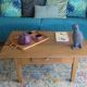 farmhouse coffee table with one solid wood drawer