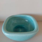 Turquoise cracked ceramic empty pocket signed Keramos, Sèvres circa 1950