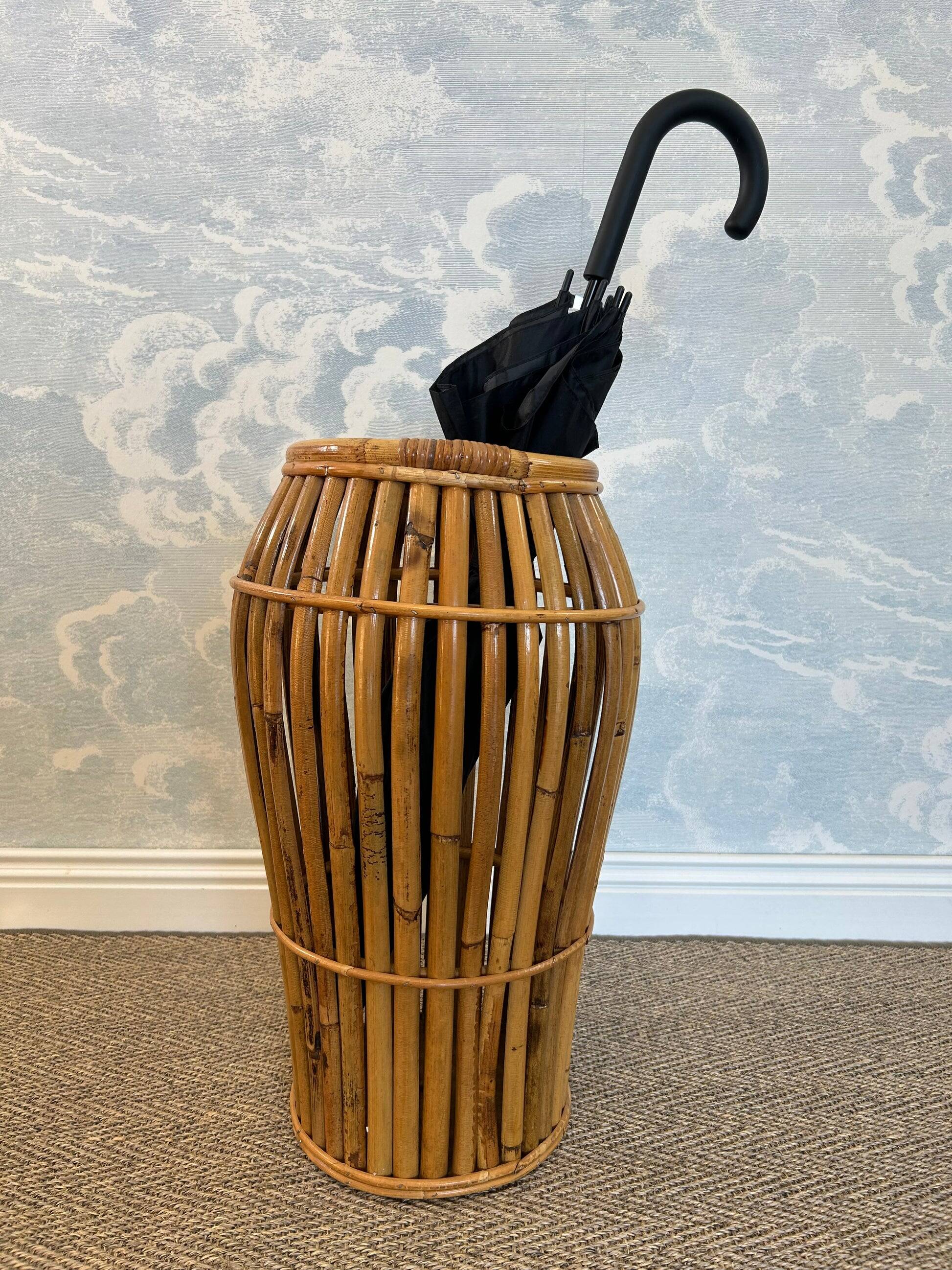 Bamboo umbrella stand attributed to Franco Albini for Bonacina, Italy, 1950s.