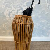 Bamboo umbrella stand attributed to Franco Albini for Bonacina, Italy, 1950s.