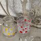 Carafe and 4 glasses with design and vintage patterns 1950/60