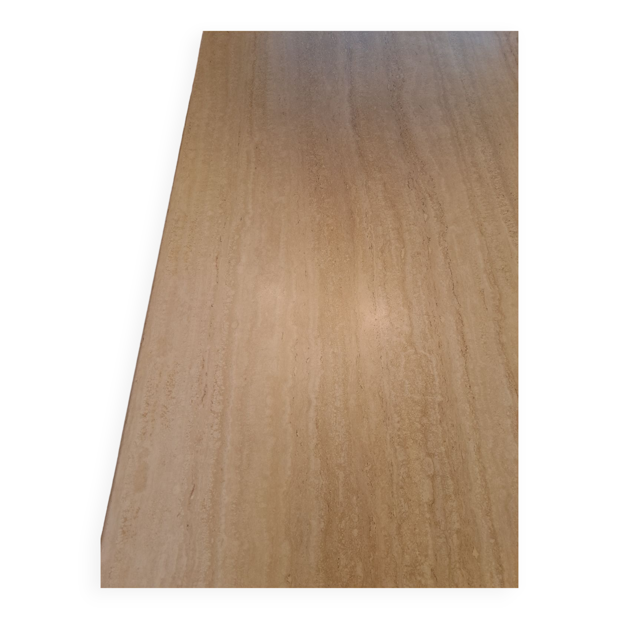 Travertine dining table.