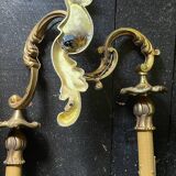 Pair of vintage gilded bronze wall lights