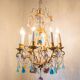 Large chandelier brass fruit crystal color 8 arms