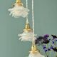 Vintage triple tulip pendant light in frosted glass in the shape of flowers