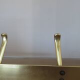 Large wall-mounted coat rack in gold aluminum, 60s-70s
