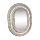 White rattan mirror