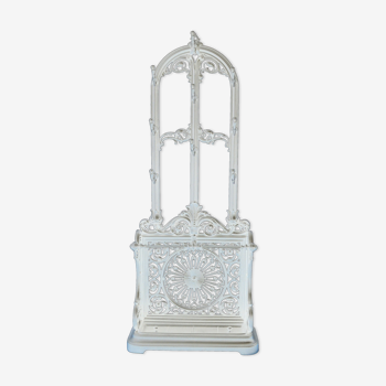 Victorian cast iron hall stand in white