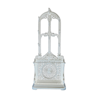 Victorian cast iron hall stand in white