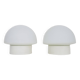 Pair of white mushroom-shaped wall lights. 1970s