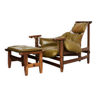 Jean Gillon "Jangada" Lounge Chair & Ottoman for Italma Wood Art, 1968