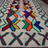 Multicolor white Kilim rug 225x135xcm