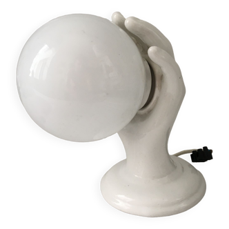 Applique murale lampe main céramique vintage années 70
