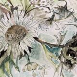 Aquarelle, bouquet de fleurs, Raymonde Carrier