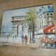 Petit tableau ancien signé – Scène de Paris (Arc de Triomphe)