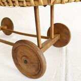 Old rattan doll's pram