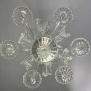 Venetian chandelier in colorless Murano glass, 6 light arms, circa 1940