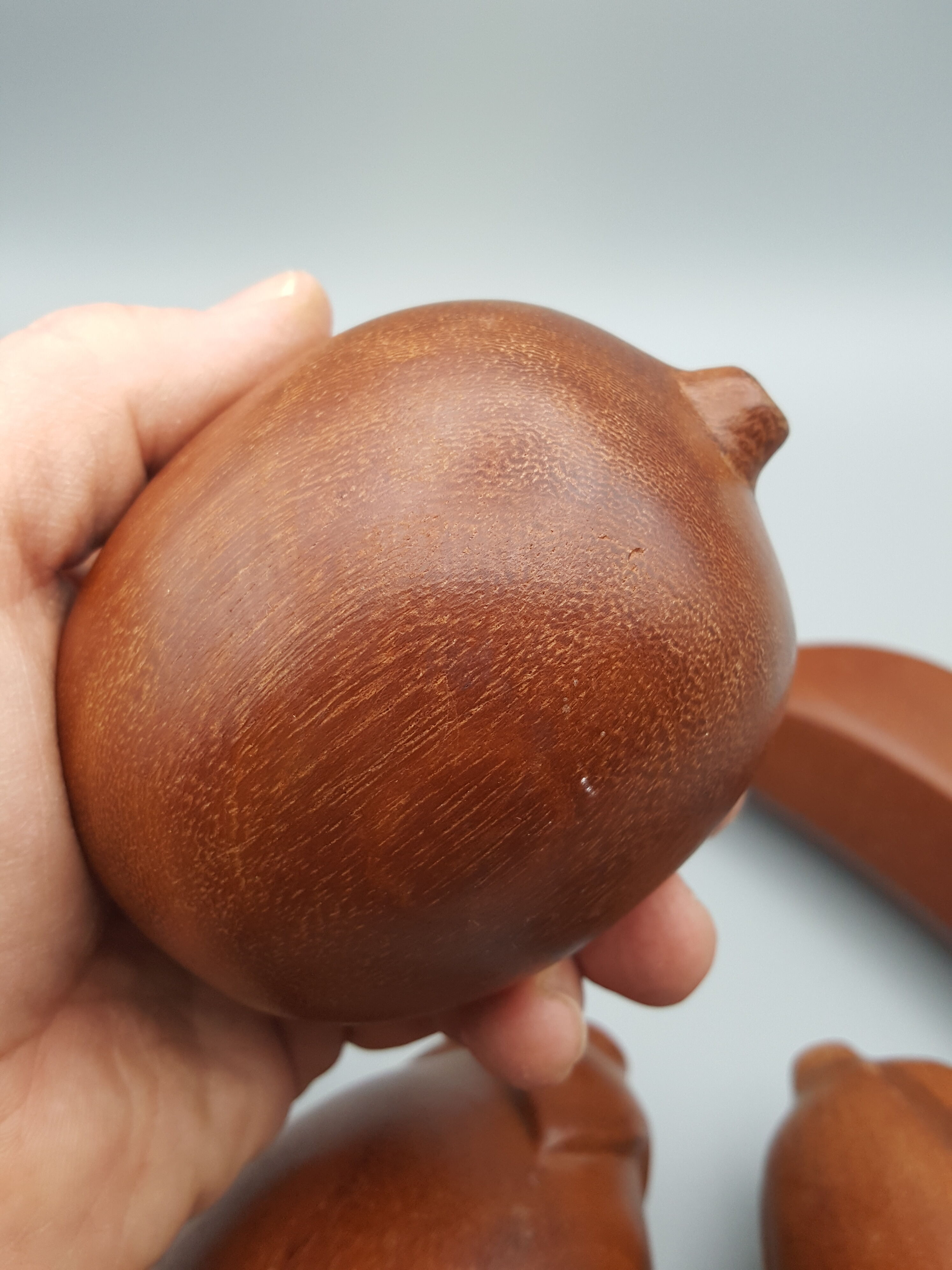 Lot de 4 fruits exotiques en bois déco table cuisine vintage