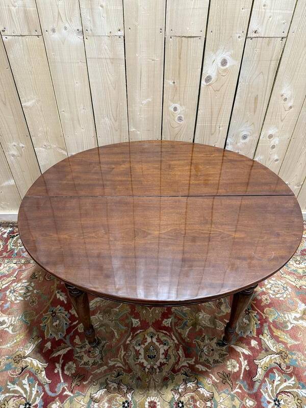 Table de salle à manger ovale en acajou style Napoléon III - Anglaise