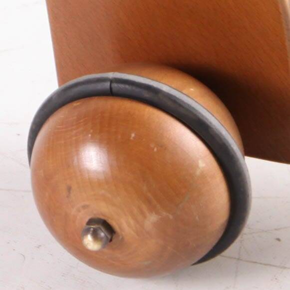 Wooden and glass serving trolley