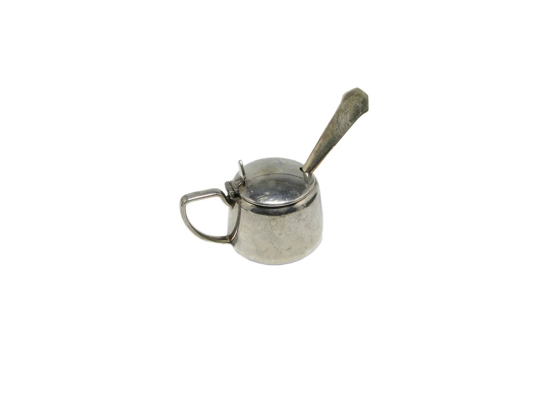 Art Deco salt shaker, silver-plated brass, Sweden, 1930s.