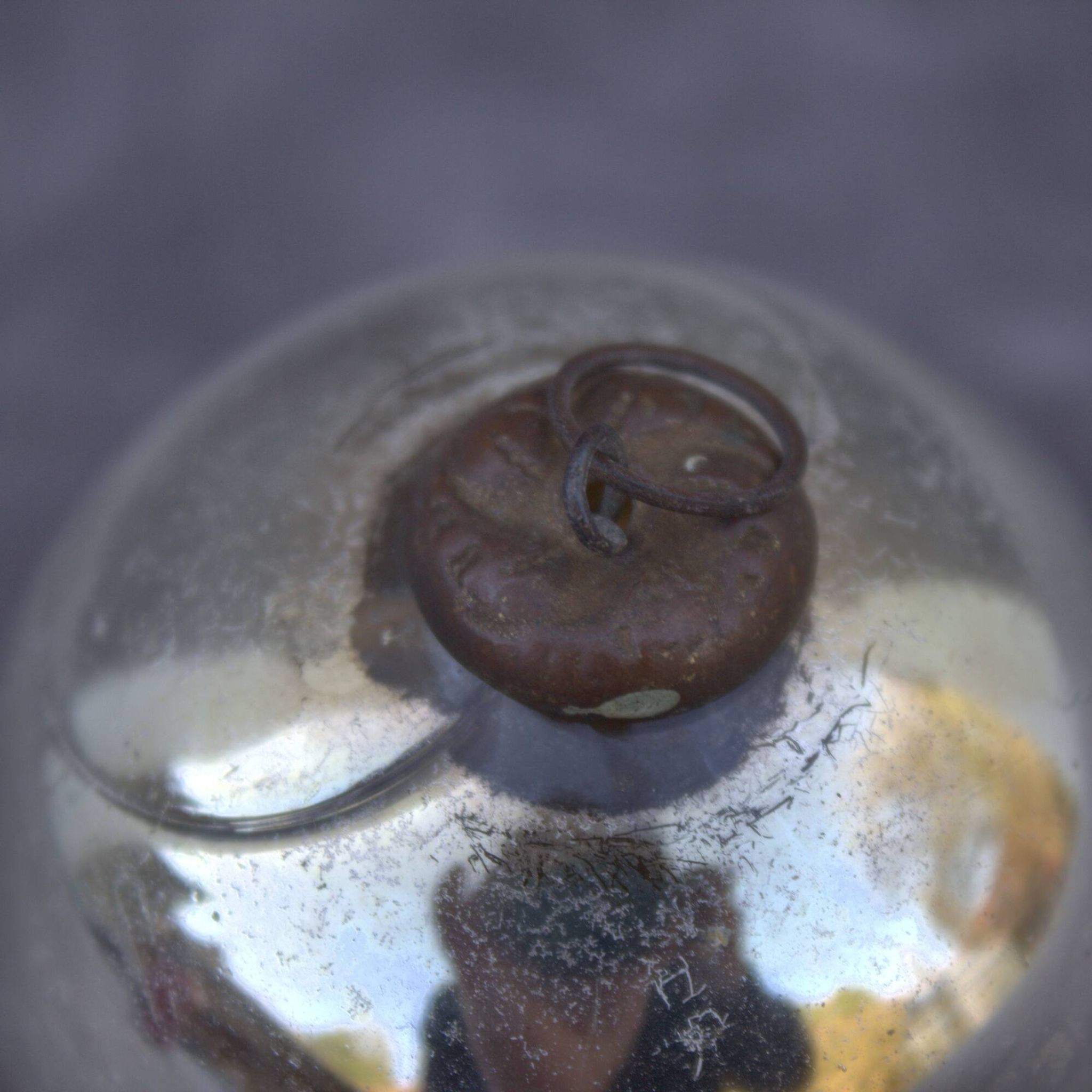 Boule de sorcière antique 7 cm 1800s couleur argent