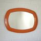 Rare 1970s Orange Space Age Mirror | Vintage Pop Art Yugoslav Wall Mirror