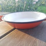 Plat en tôle émaillée orange