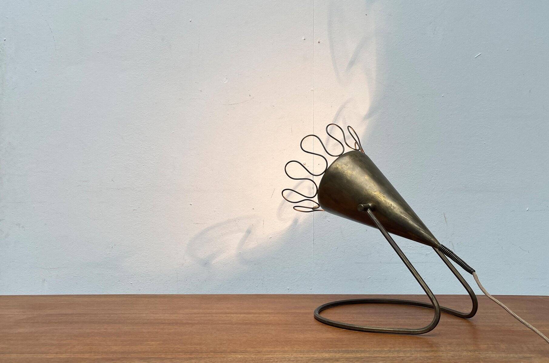 Mid-century German brass table lamp or floor lamp from the 1950s.