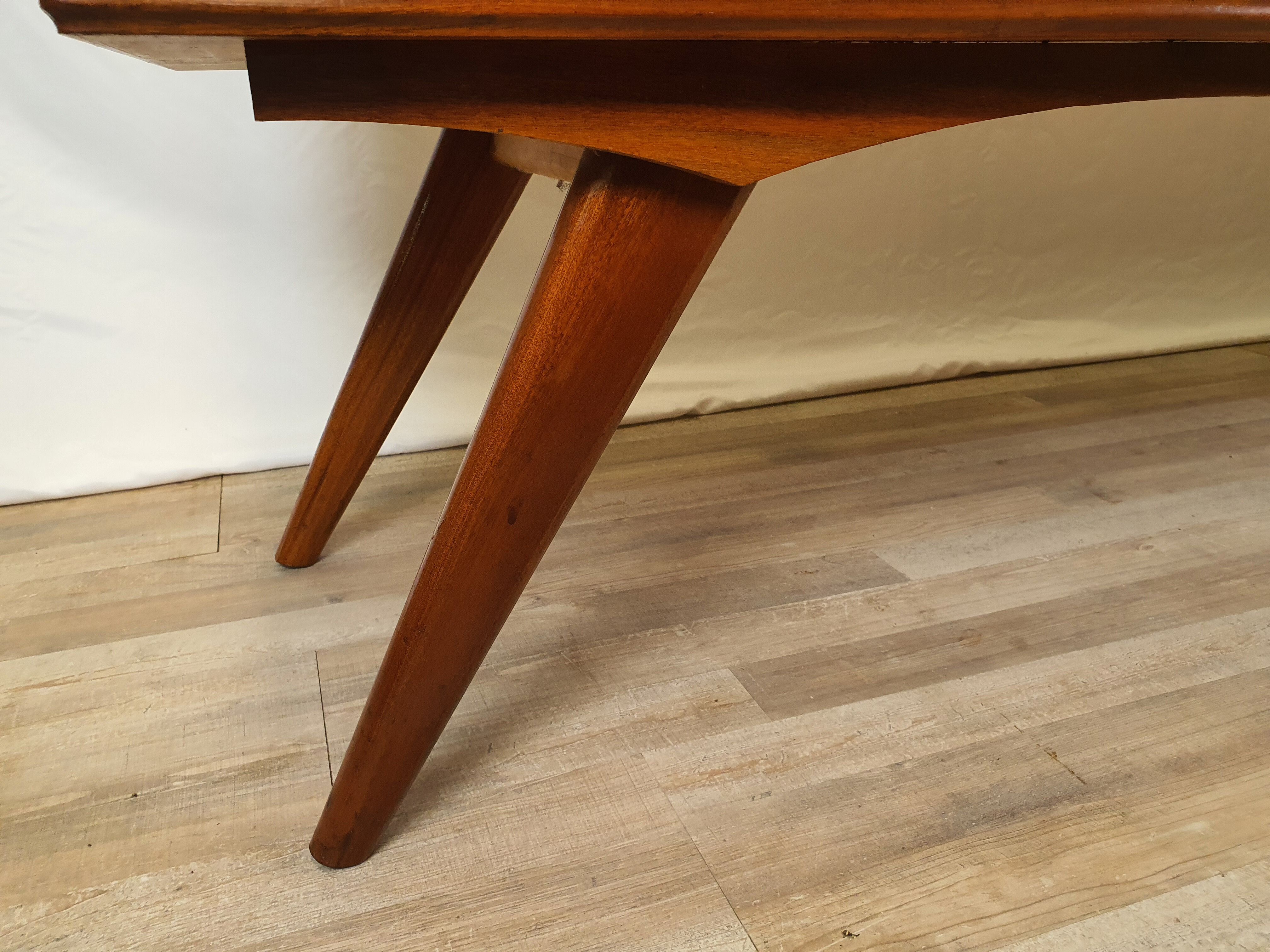 1960s sideboard with decorated doors in wood and brass
