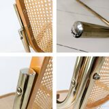 Rocking chair vintage métal et cannage, style Thonet moderniste, années 60