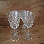 Set of 6 Arlequin red wine glasses in Reims crystal glass 1950
