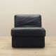 Black leather pouf/armchair, Italian design, 1960s, made in Italy.