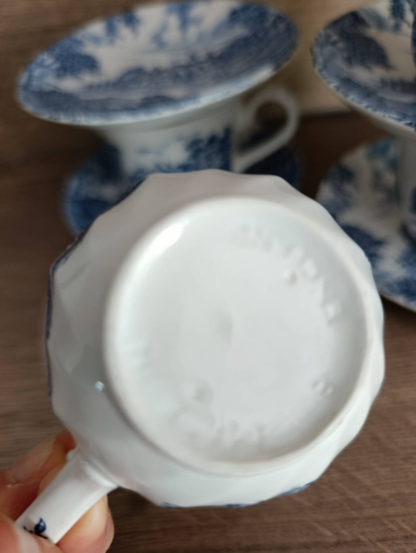 cup and its saucer English blue earthenware | Ridgway Staffordshire
