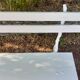 Old garden bench with cast iron feet and wooden planks