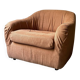 Velvet armchair in peach-orange, Steiner Paris France 1970
